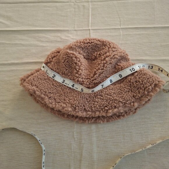 Abercrombie & Fitch Sherpa Brimmed Beanie Sz O/S Neutral Minimalist Preppy Beige - Picture 6 of 8